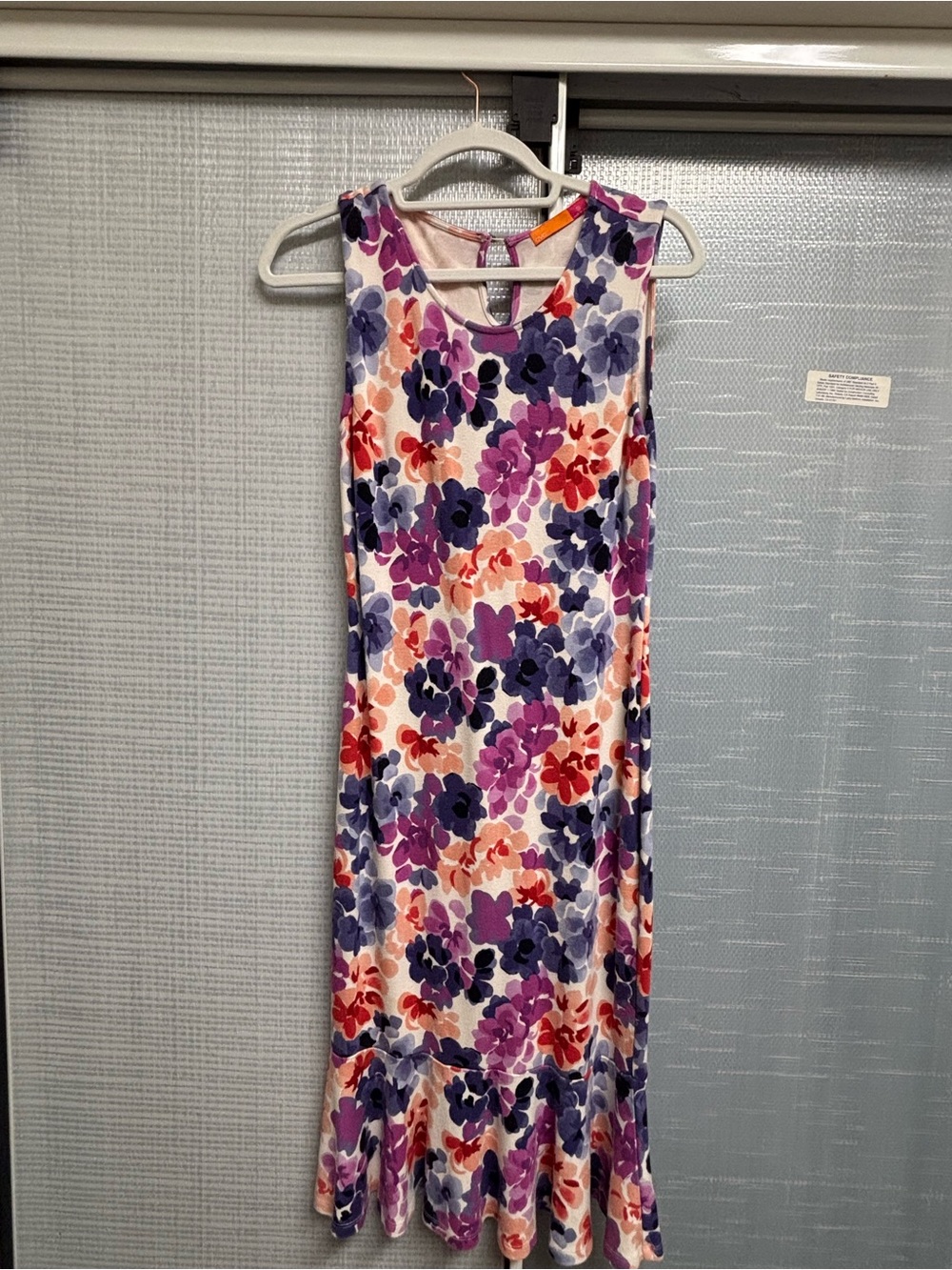 Sleeveless Floral Midi Dress in Purple and Pink